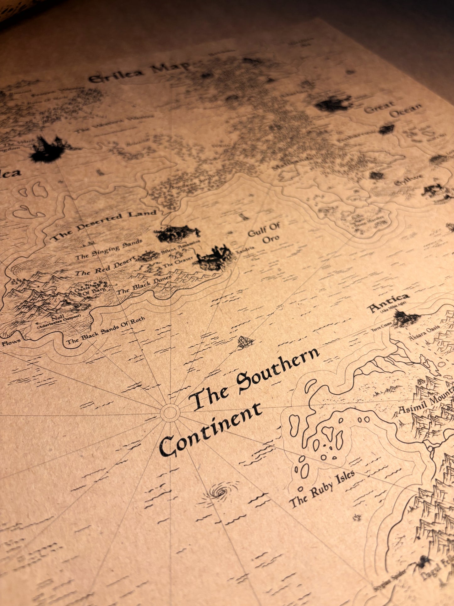 Sarah J. Maas Throne of Glass Series World Map, Erilea Map