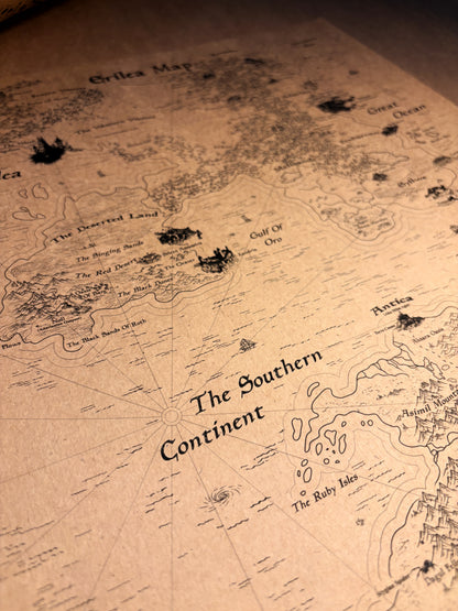 Sarah J. Maas Throne of Glass Series World Map, Erilea Map